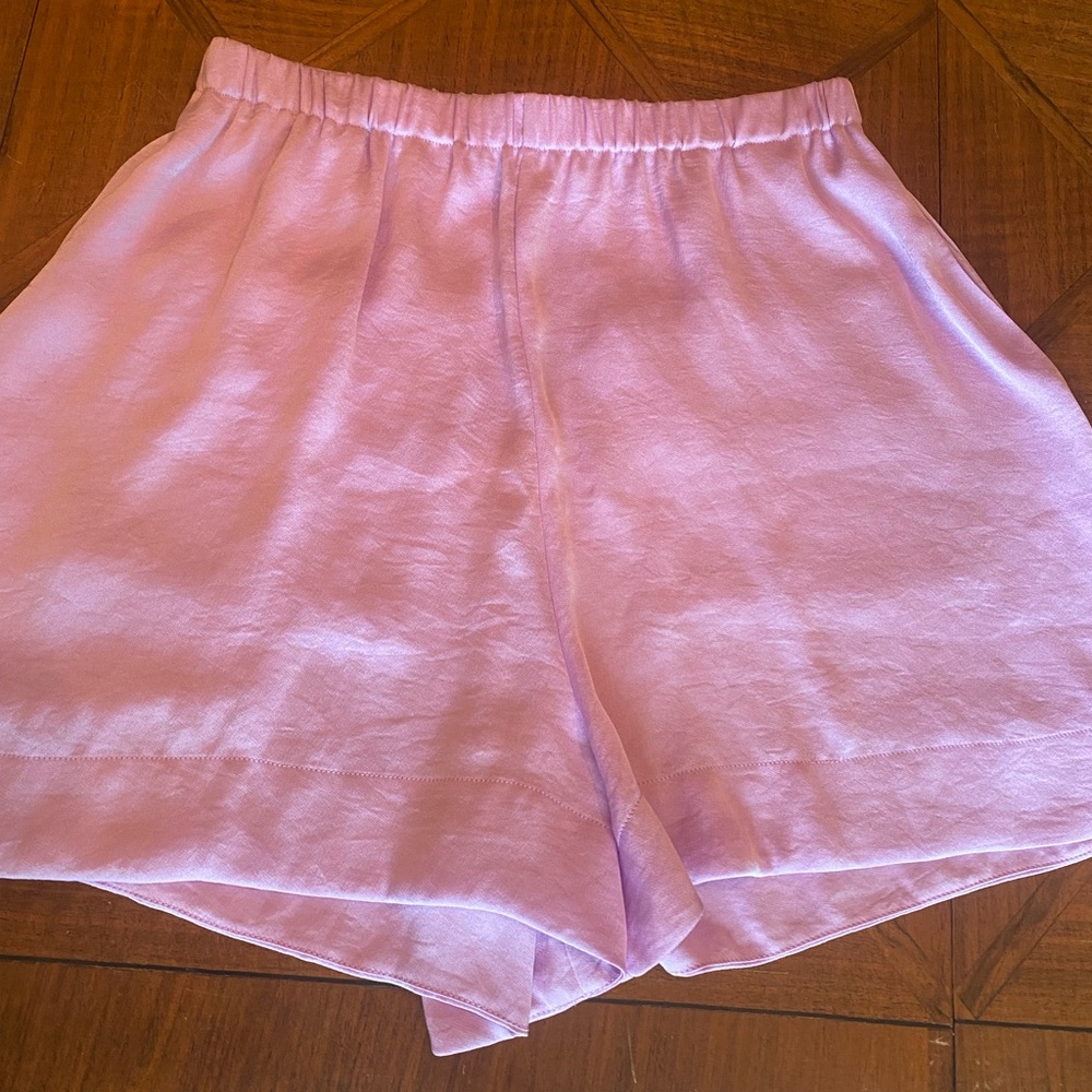 Vince XS purple silk shorts